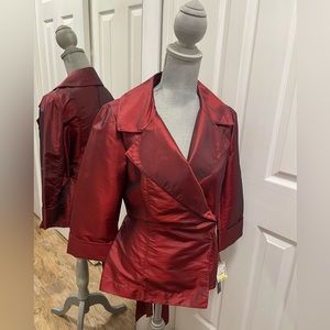 NWT Isabella Demarco Tahari Levine  Red Blouse Sz 6